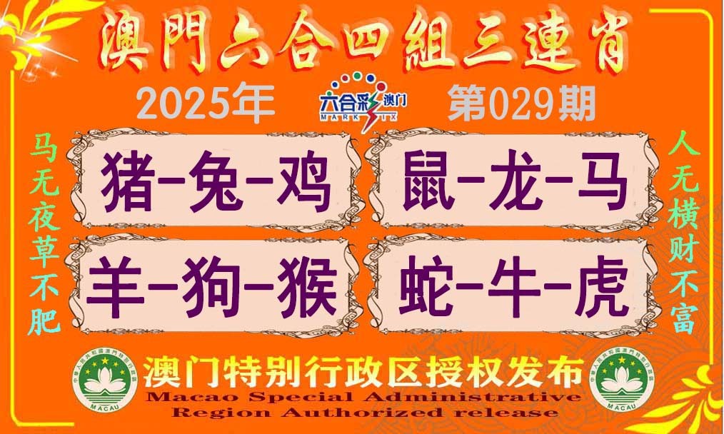 2025029期六合四组三连肖