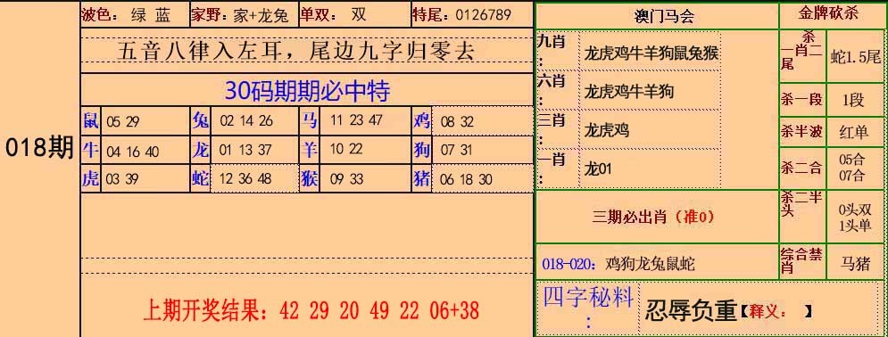 2025018期30码中特