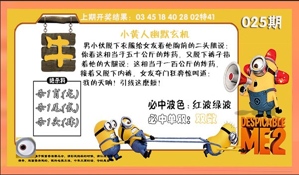 2025025期小黄人幽默玄机