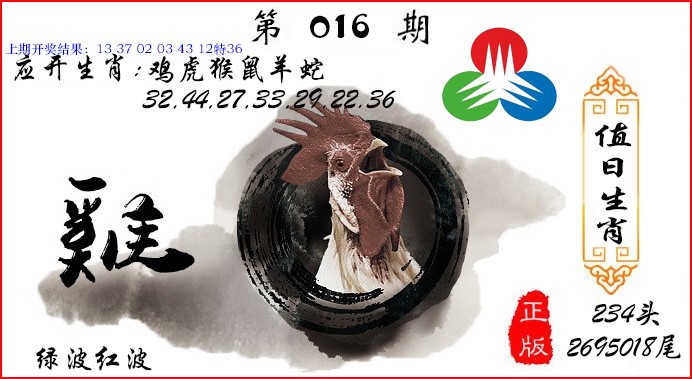 2025016期值日生肖