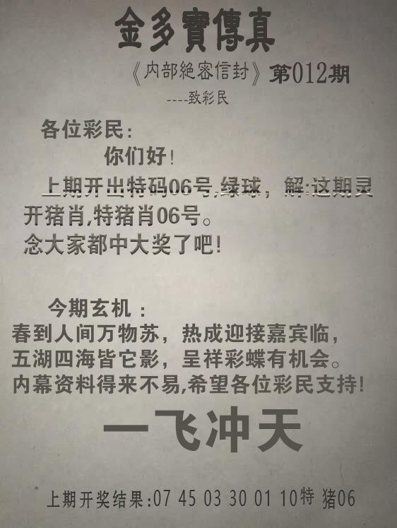 2025012期金多宝传真