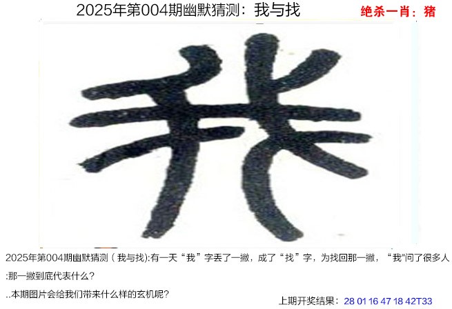 2025004期幽默猜测