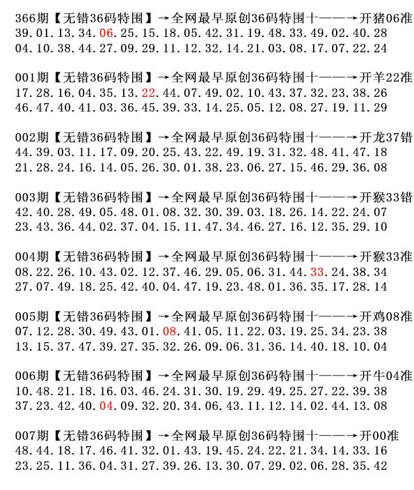 2025007期36码特围