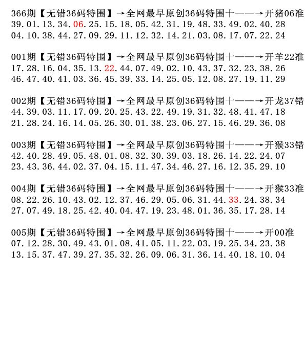 2025005期36码特围
