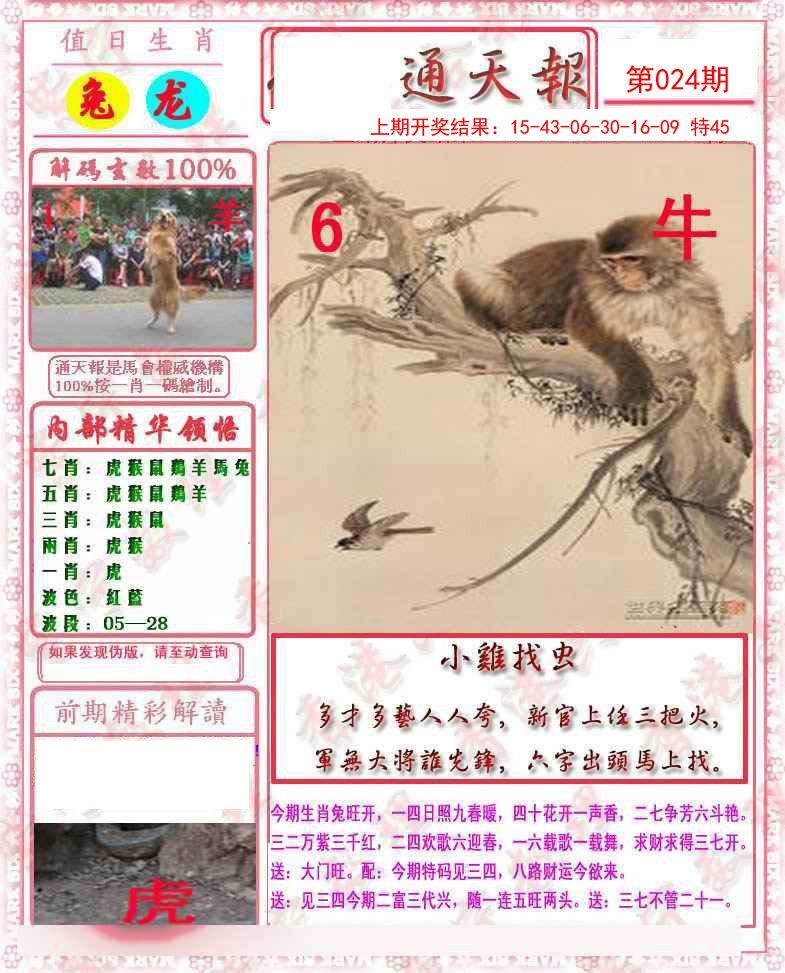 2025024期马经通天报