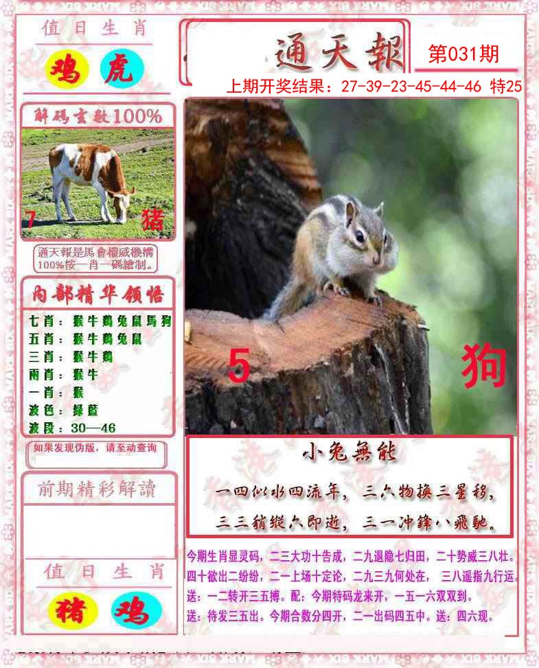 2025031期马经通天报