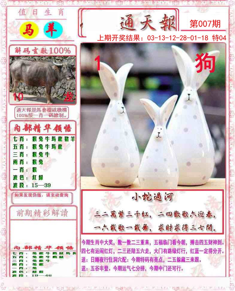 2025007期马经通天报