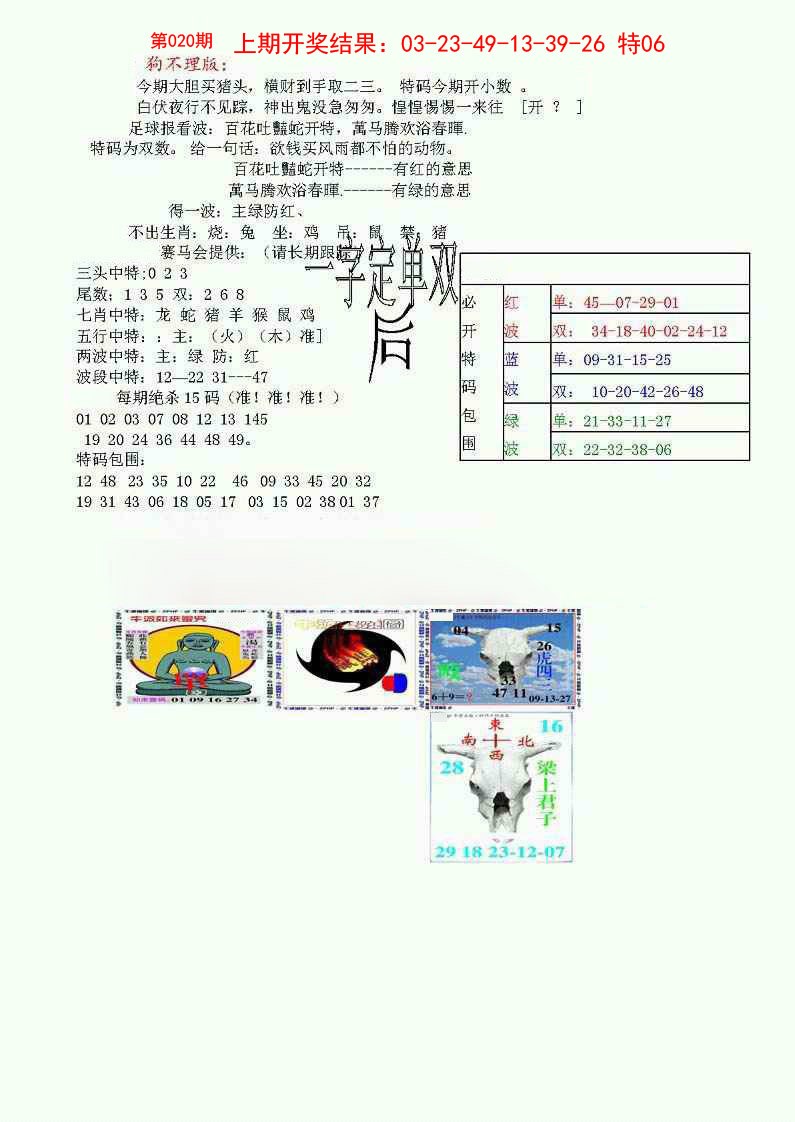 2025020期狗不理特码报