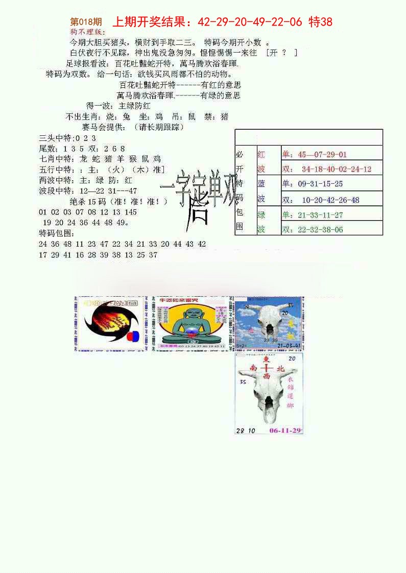2025018期狗不理特码报