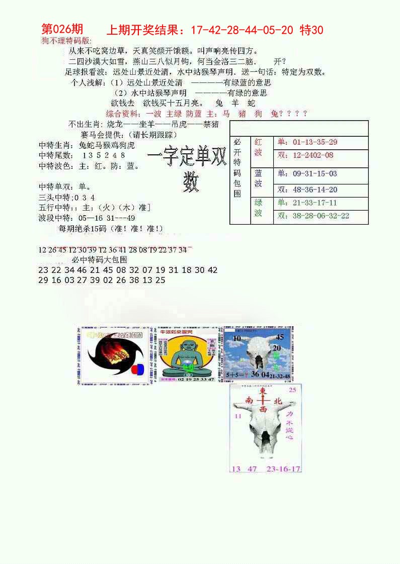 2025026期狗不理特码报