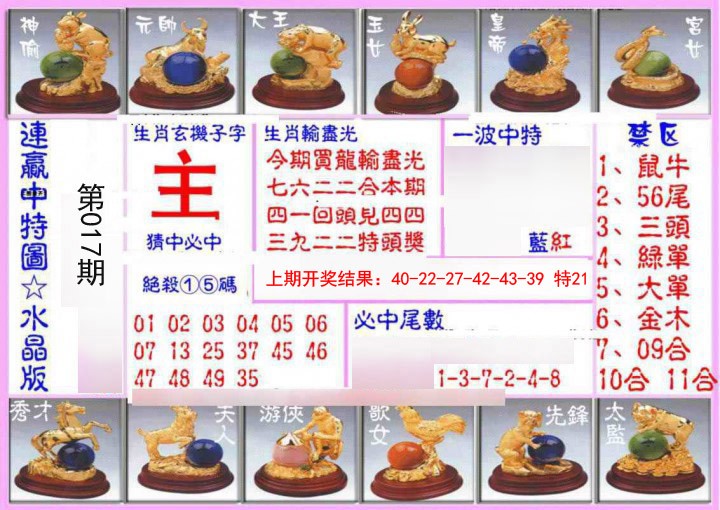 2025017期连赢中特图（水晶版）