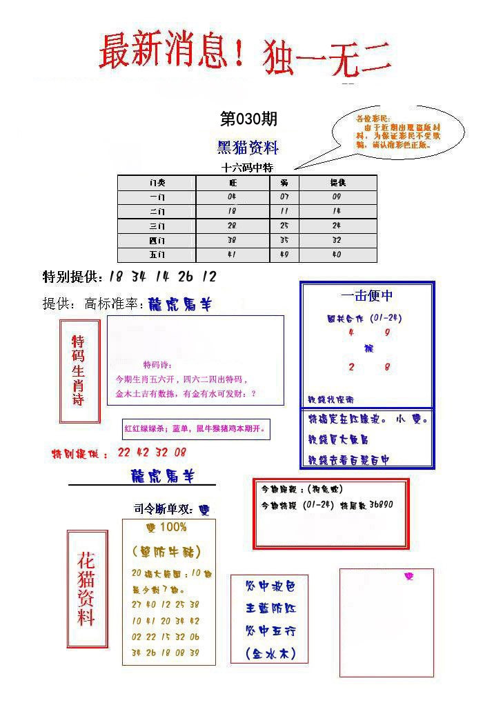 2025030期独一无二