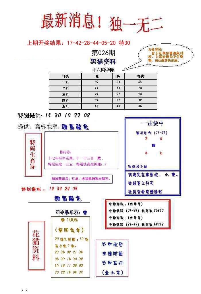 2025026期独一无二