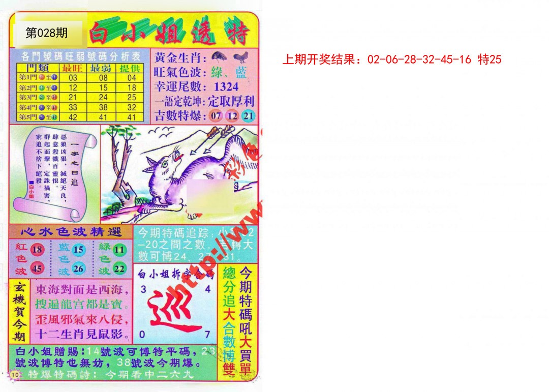 2025028期白小姐透特