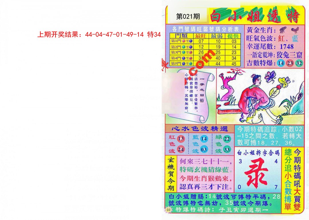 2025021期白小姐透特