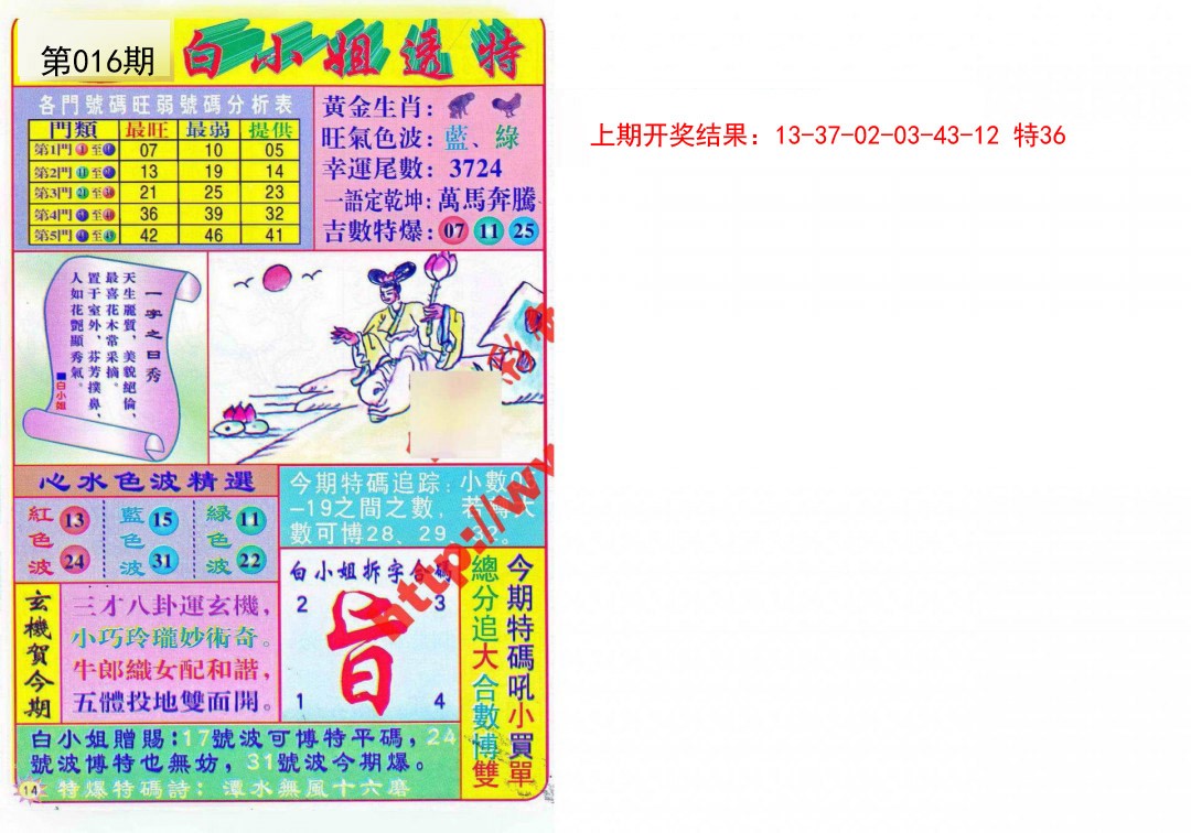 2025016期白小姐透特