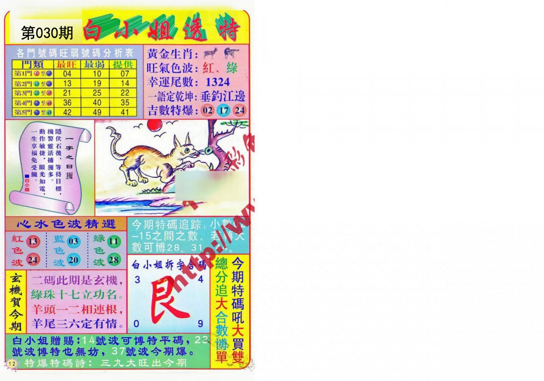2025030期白小姐透特