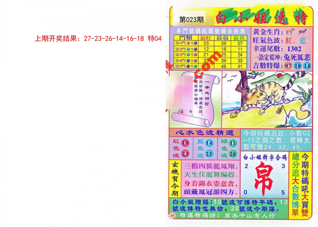 2025023期白小姐透特