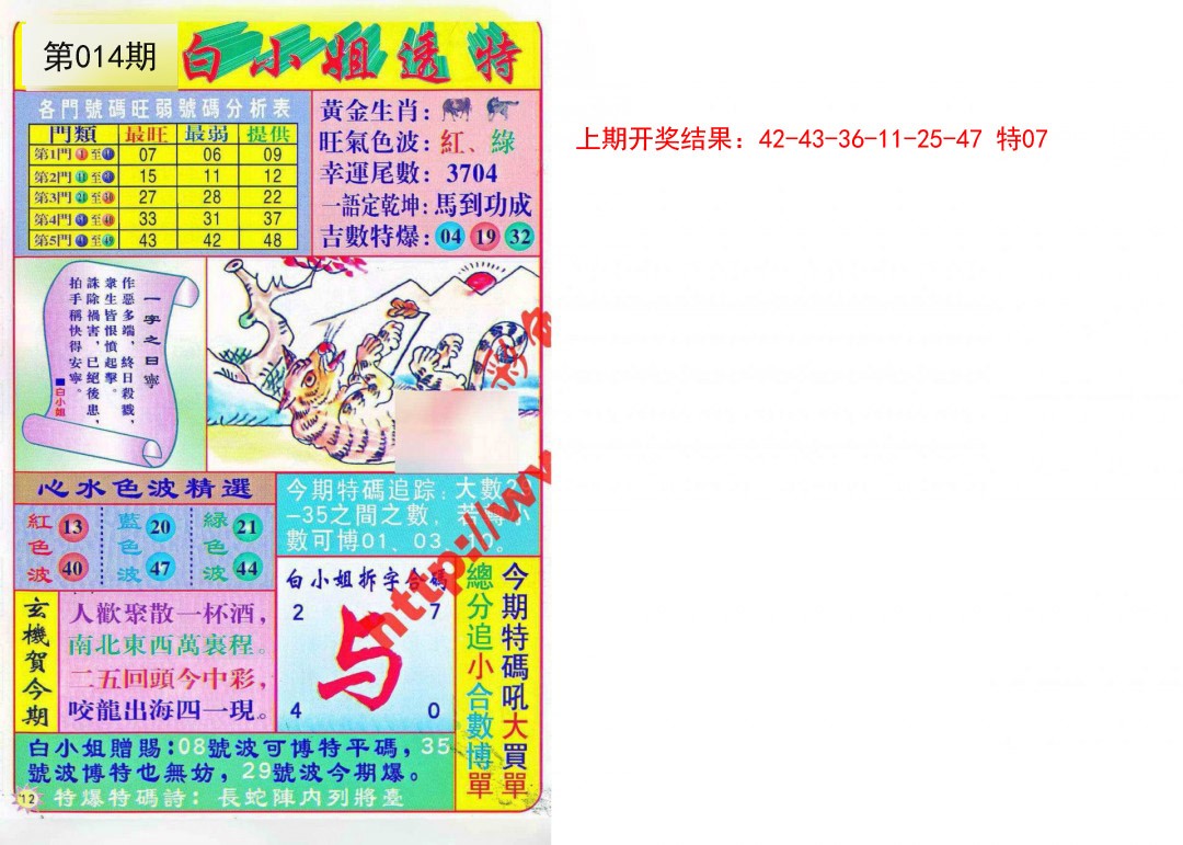 2025014期白小姐透特