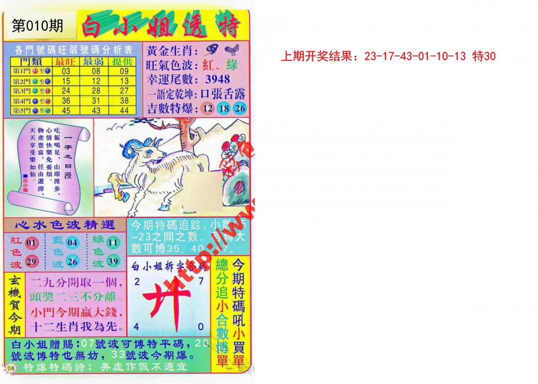 2025010期白小姐透特