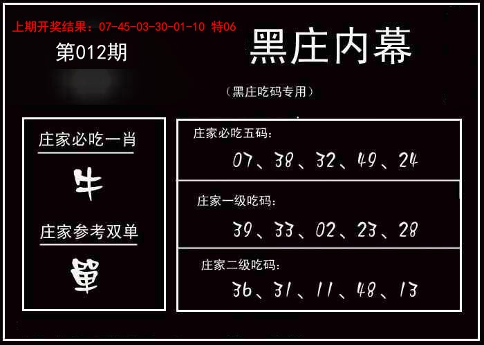 2025012期黑庄内幕