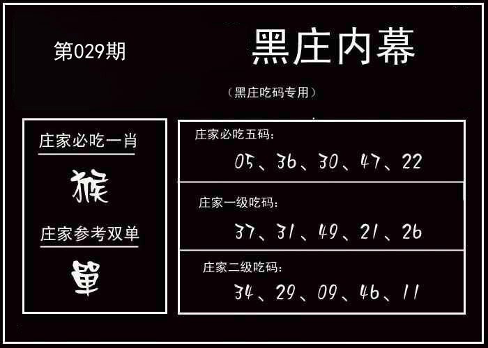 2025029期黑庄内幕