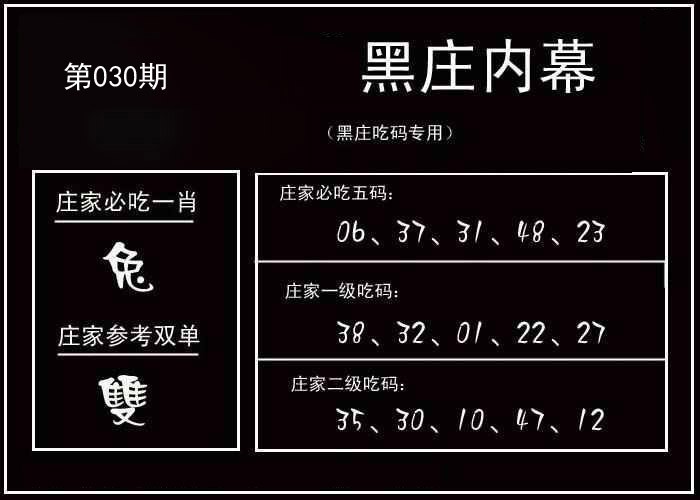 2025030期黑庄内幕
