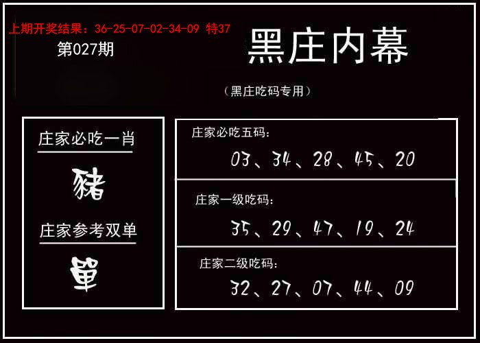 2025027期黑庄内幕