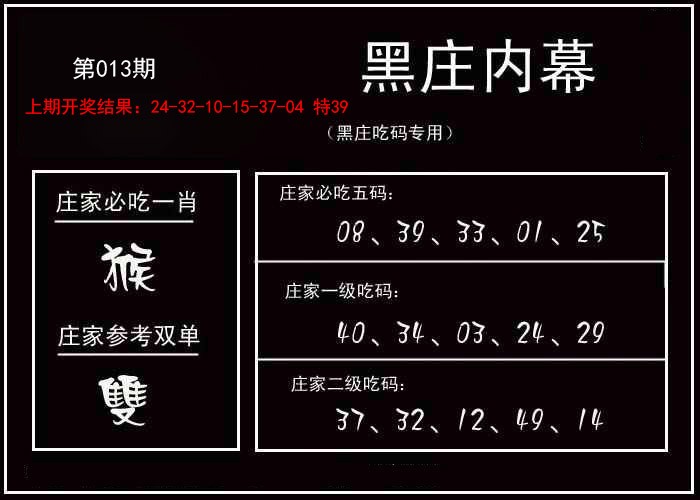 2025013期黑庄内幕
