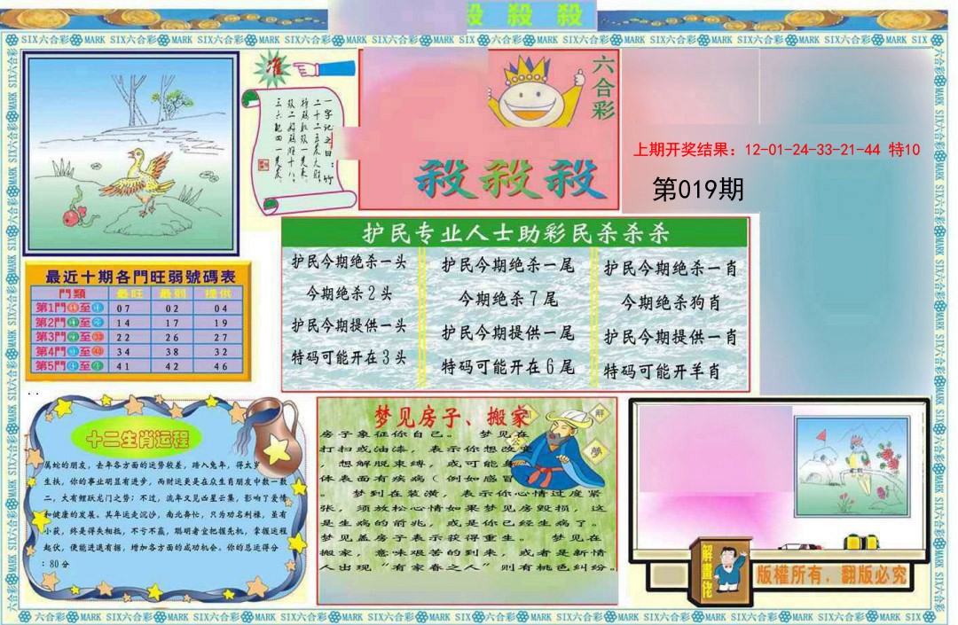 2025019期九龍杀杀杀A(推荐)