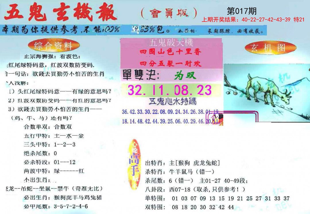 2025017期新五鬼玄机