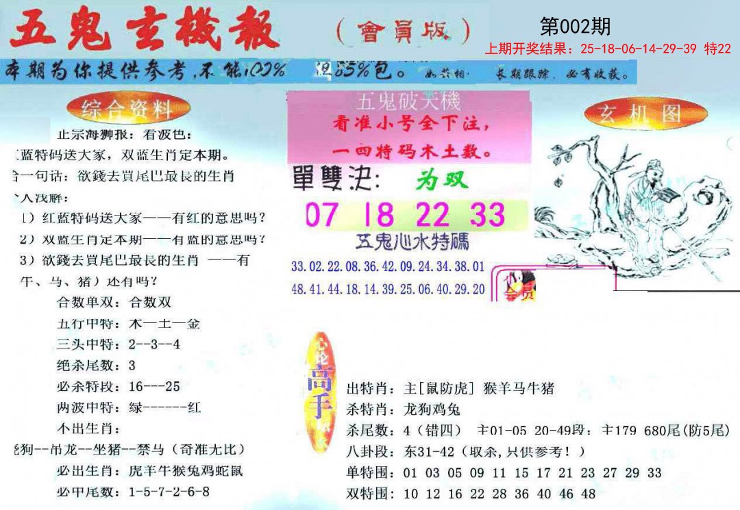 2025002期新五鬼玄机