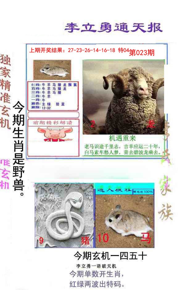 2025023期李立勇通天报