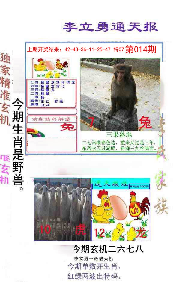 2025014期李立勇通天报