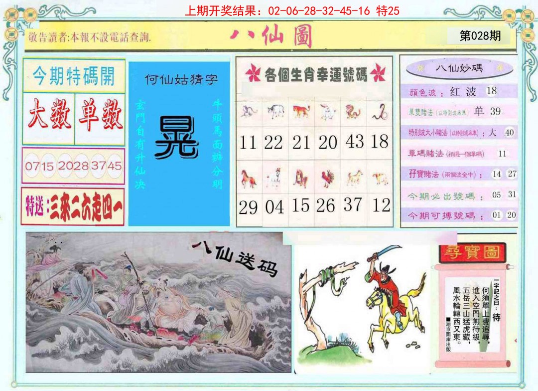 2025028期八仙图