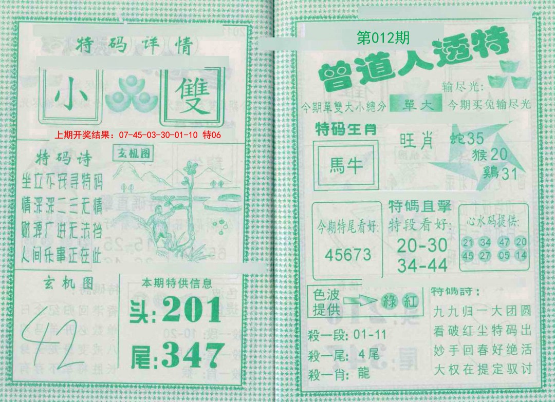 2025012期曾道人透特