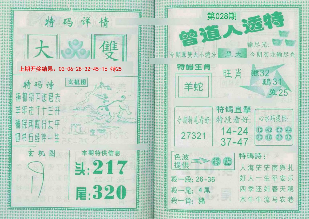 2025028期曾道人透特