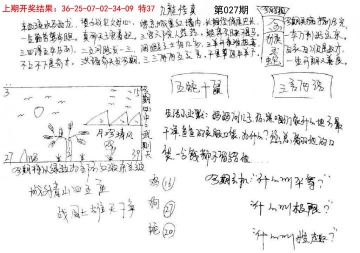 2025027期手写九龙内幕