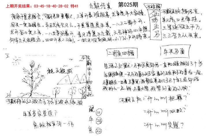2025025期手写九龙内幕