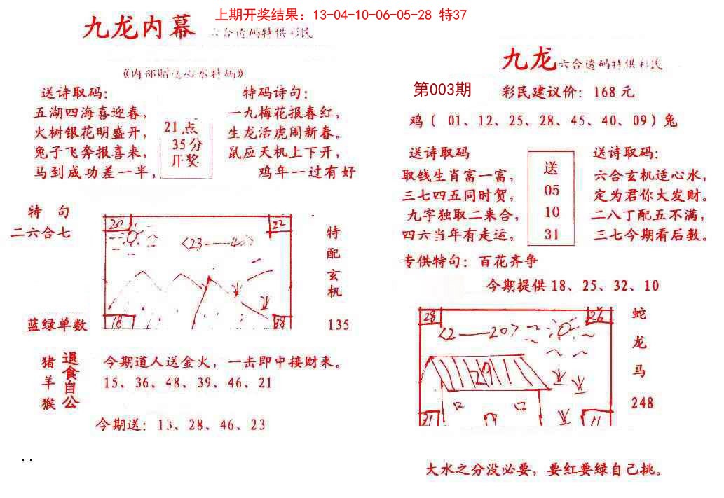 2025003期九龙内幕