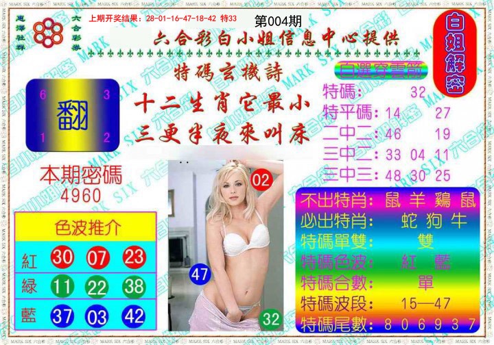 2025004期白姐解密