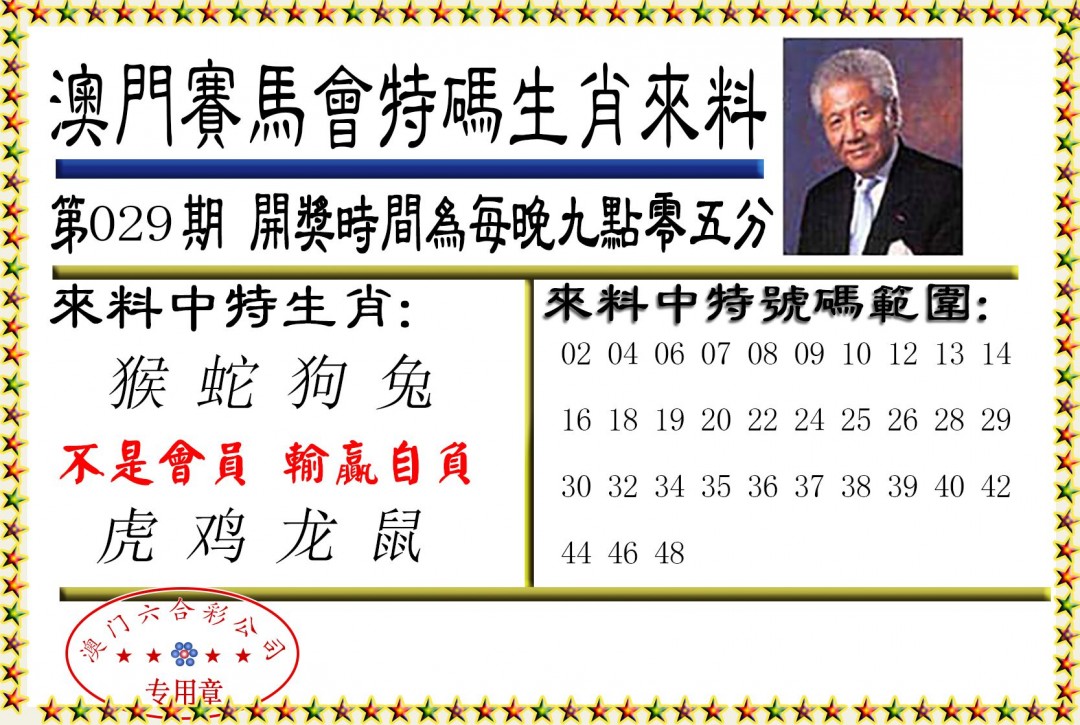 2025029期特码生肖来料