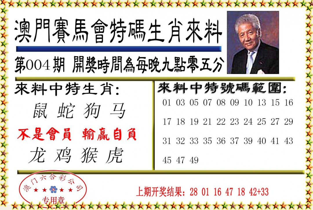 2025004期特码生肖来料