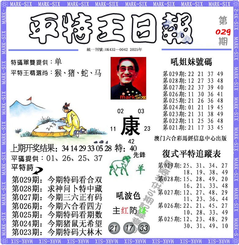 2025029期平特王日报