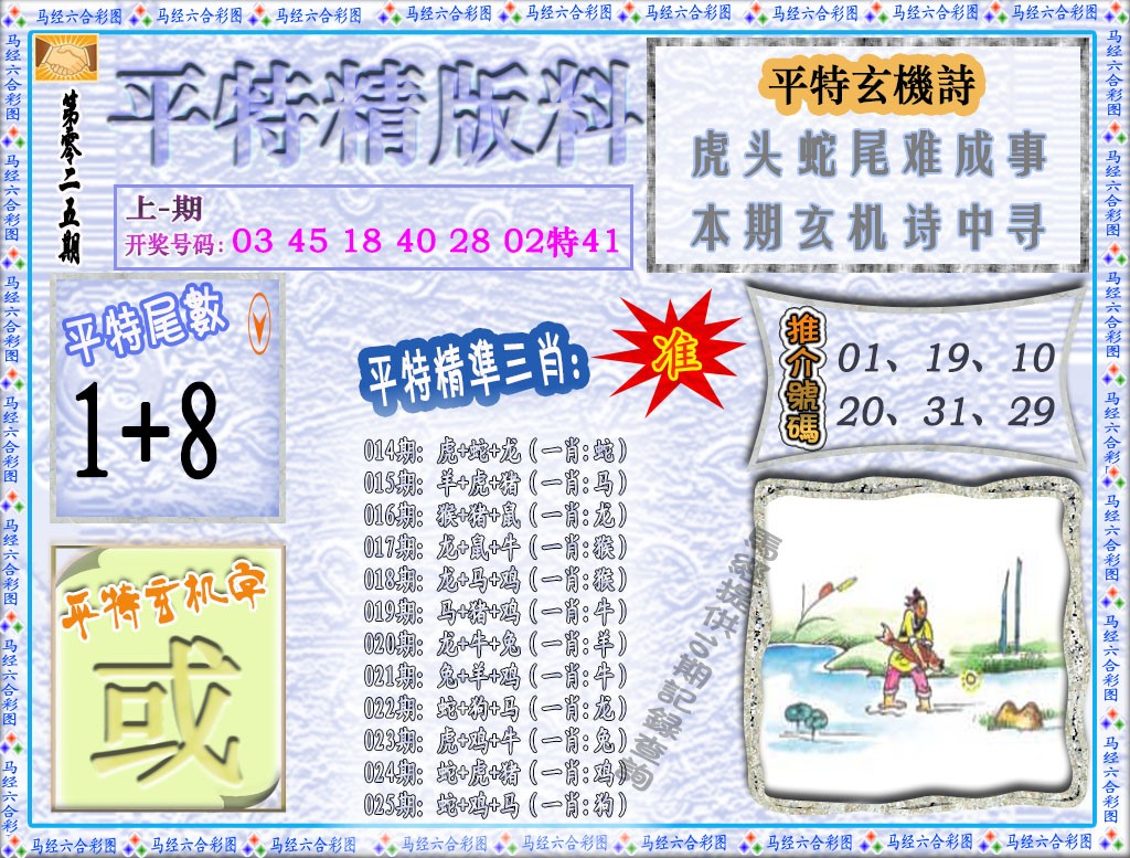 2025025期平特精版料