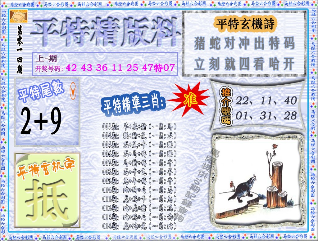 2025014期平特精版料