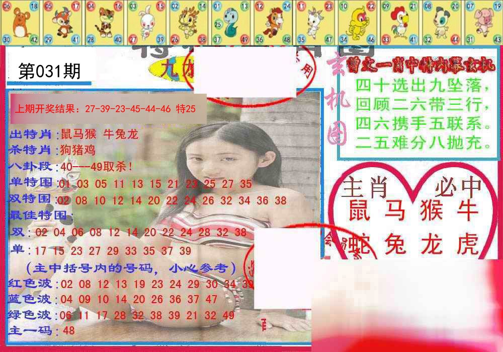 2025031期特码生肖图