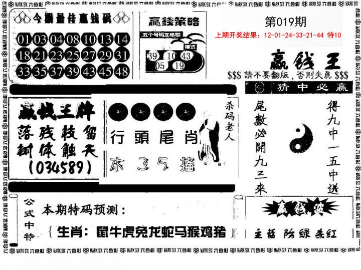 2025019期赢钱料