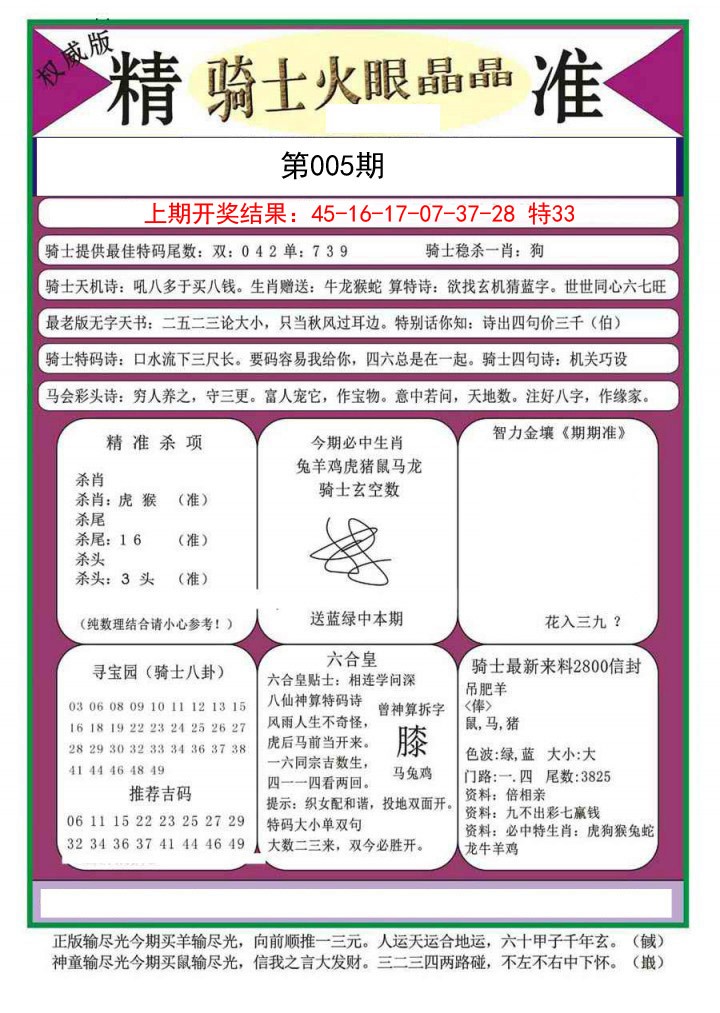 2025005期骑士火眼晶晶a