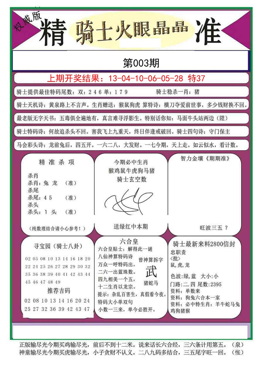 2025003期骑士火眼晶晶a
